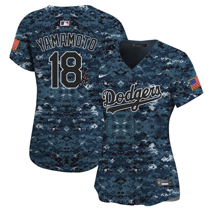 Women Los Angeles Dodgers #18 Yamamoto 2025 camo Stitched 2025 Jersey style 4